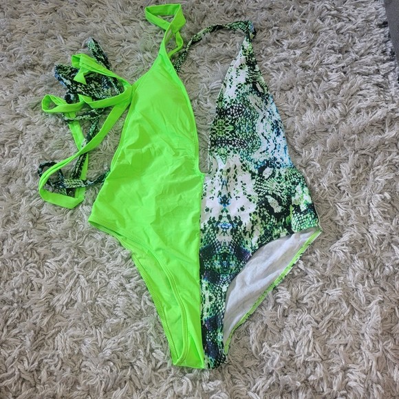 Other - Neon green One Piece Swimsuit size Large